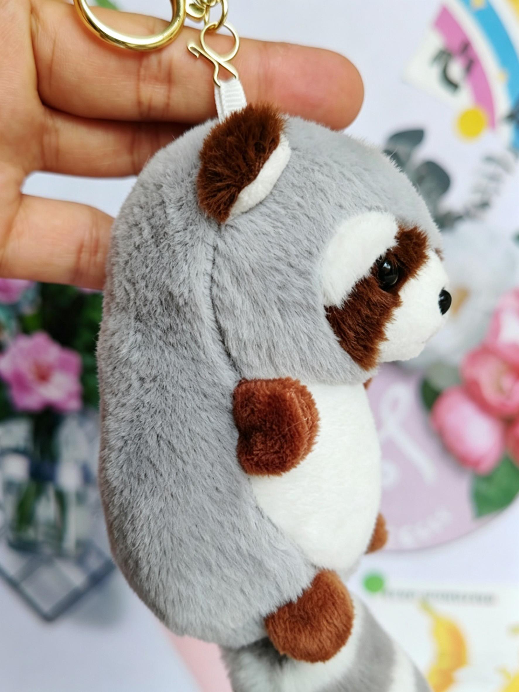 Cute Long-Tailed Raccoon Plush Toy, Wholesale Couple Student Bag Charm, Gumball Machine Small Gift, Adorable Stuffed Animal
