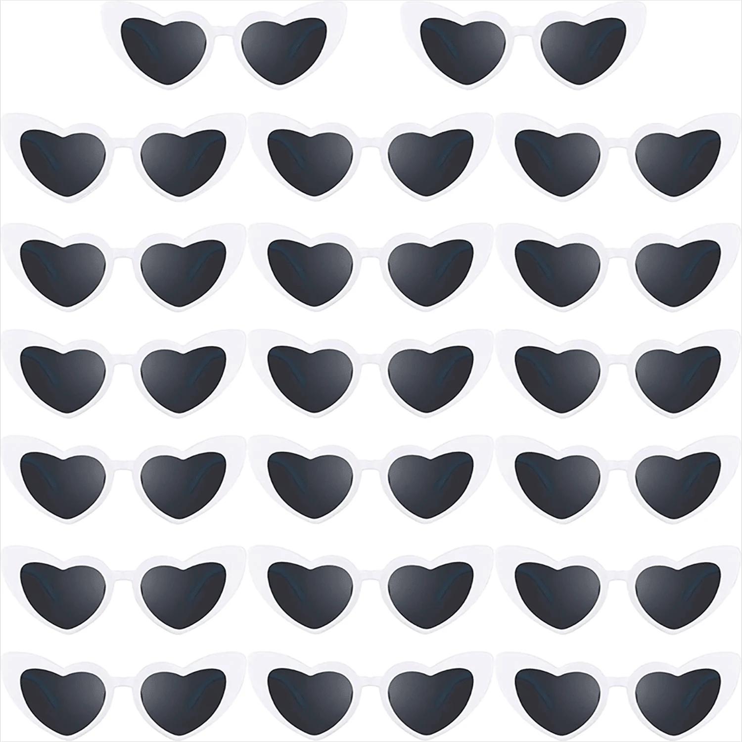 Heart Shaped Sunglasses, 12pcs/set Trendy Heart Sunglasses, Fashion Accessory for Bridal Shower, Bachelor Party, Wedding, Birthday