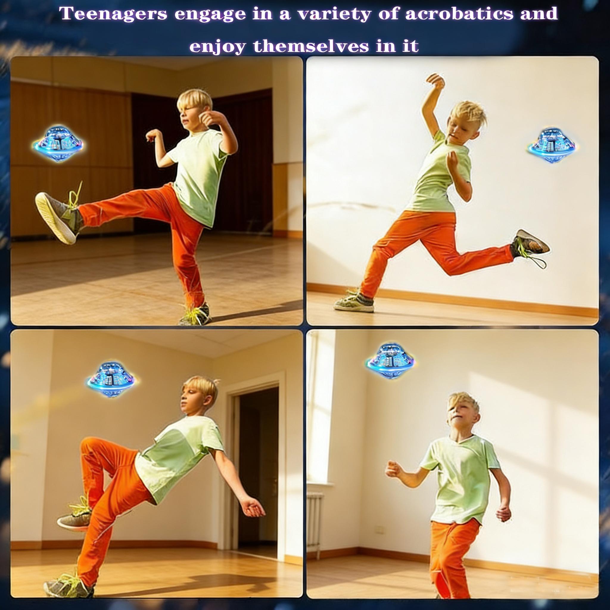 Smart Sensor Floating Gyroscope Ufo Light Up Spinning Ball Toy, Inertia String Toy for Boys and Girls, Indoor Outdoor Fun Interactive Game