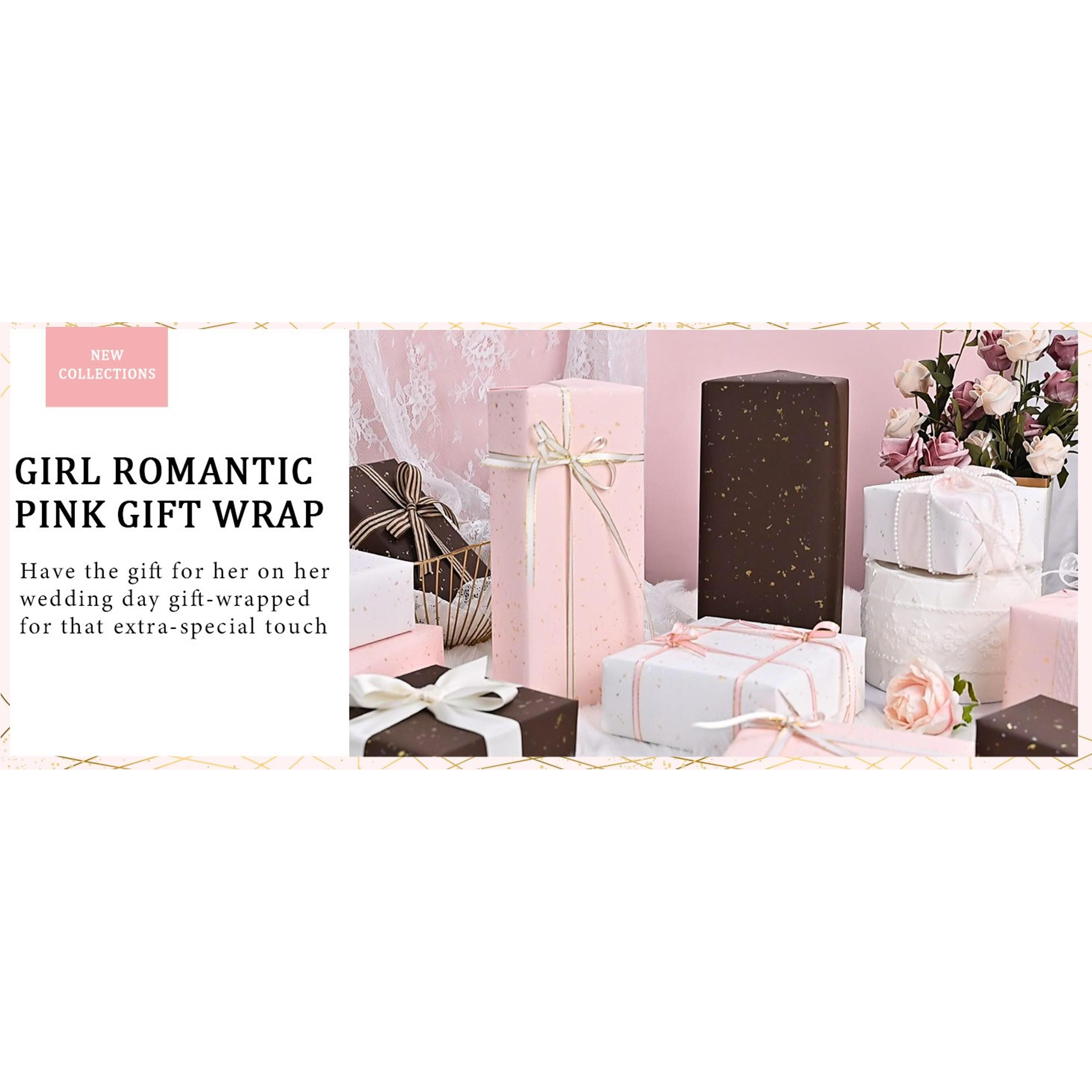Wrapping Paper Roll - 17in x 16.5Ft - Luxury Thick Black Gold Foil Flakes Marvelous Satin Texture Matte Gift Wrap Paper for Birthdays, Anniversaries, Christmas, Father's Day