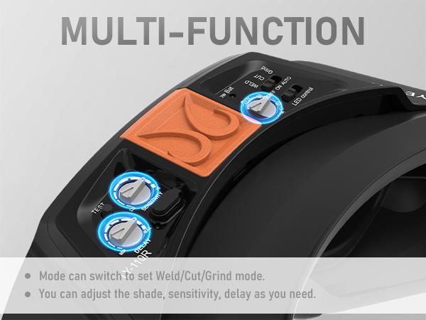 YESWELDER LYG-32-110R Auto Darkened Welding Goggles with Mask | True Color View, LED Light & USB-C Charge | 4 Sensors Welding Glasses for TIG MIG ARC CUT Grind