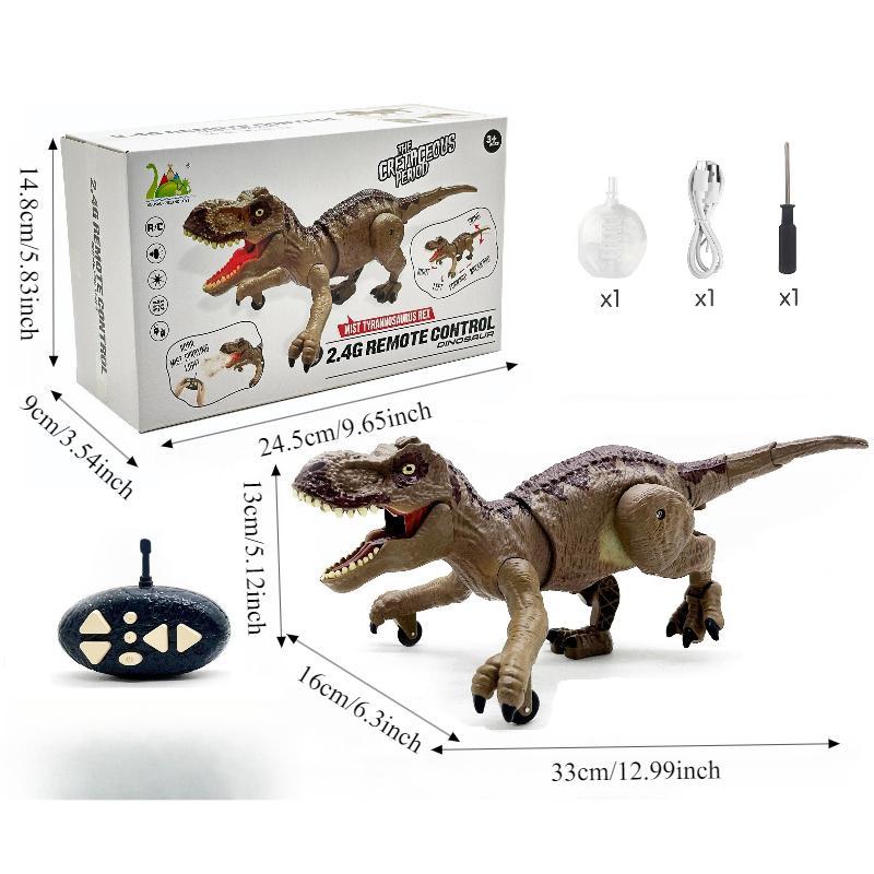 2.4g Remote Control Spray Crawling Tyrannosaurus Rex Toy, Roaring Sound, Light, Forward Backward, Left Right Swing, Christmas Gift, Boy Birthday Present, Summer Games