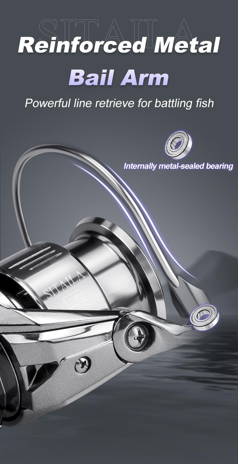 Xiwali Stella Ii Pearl Body Fishing Reel with 6+1 Closed Bearings, 5-Layer Waterproof, Anti-Tangle Spool, Dual Bearing Stabilizing Gear for Lure Enthusiasts Fishing Tackle