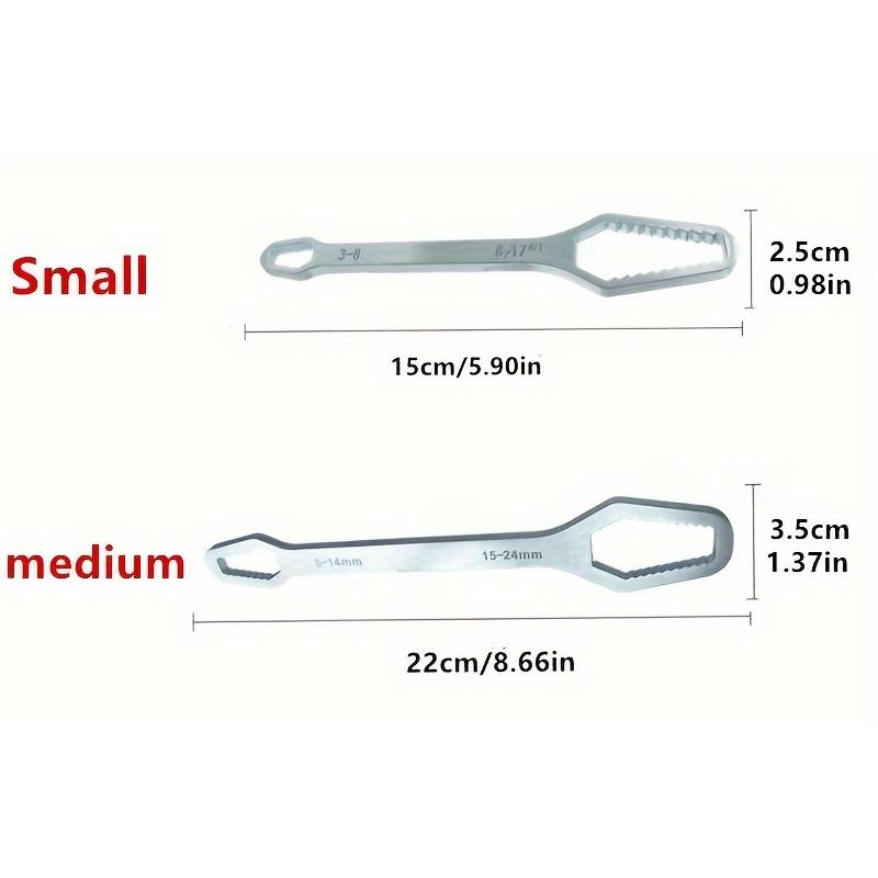 1pc3-17mm New Multi-functional Double Head Wrench Household Tools Universal Self-tightening Adjustable Special-shaped Wrench Portable Hand Tools Multipurpose Black 3.5mm Thick Torx Wrench, Adjustable Self-Tightening Dual-Head Spanner