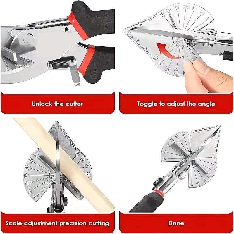 Multifunctional Wire Slot Scissors, Adjustable Angle 45-135 Degrees, Cutting Plastic PVC, Industrial Tool, Durable Building Supplies