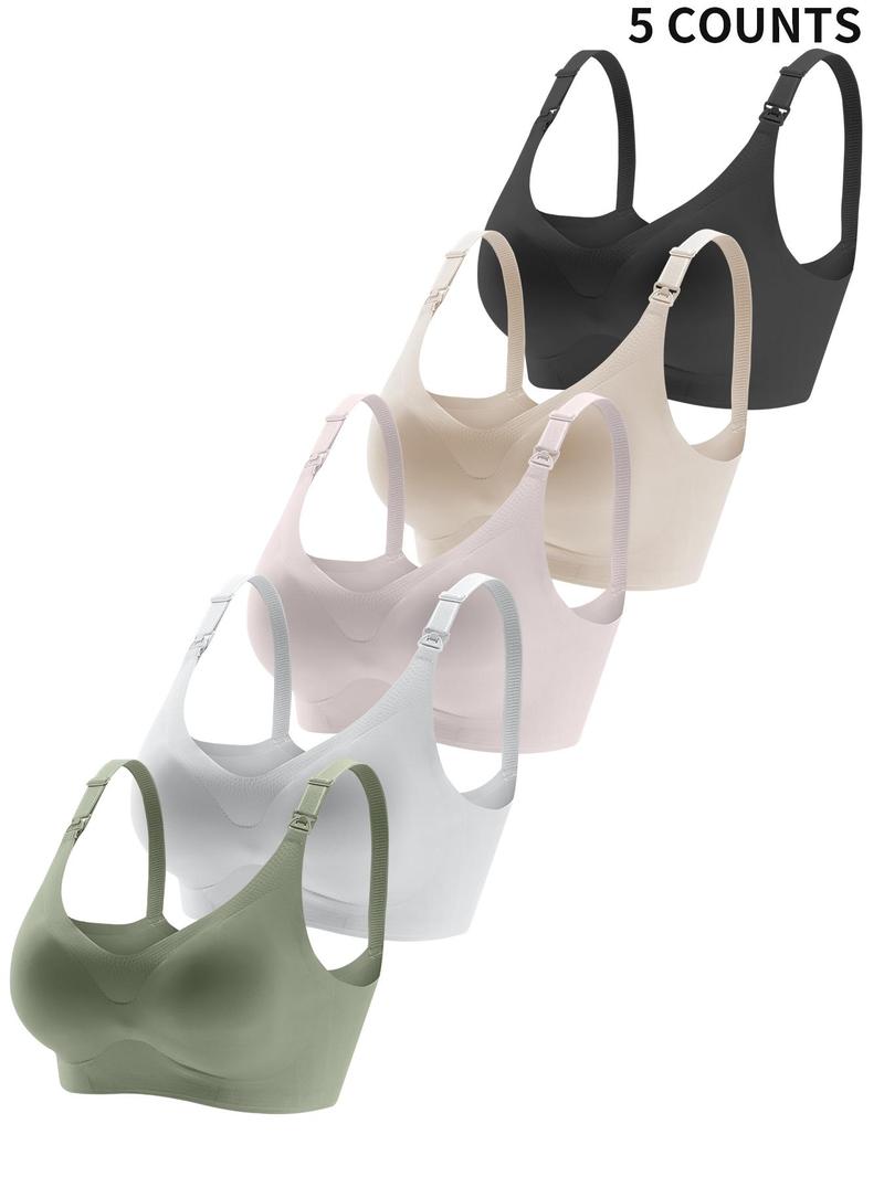Maternity's Solid Color Nursing Bra with Removable Chest Pad, Comfortable Breathable Maternity Bra, Maternity Lingerie for All Seasons