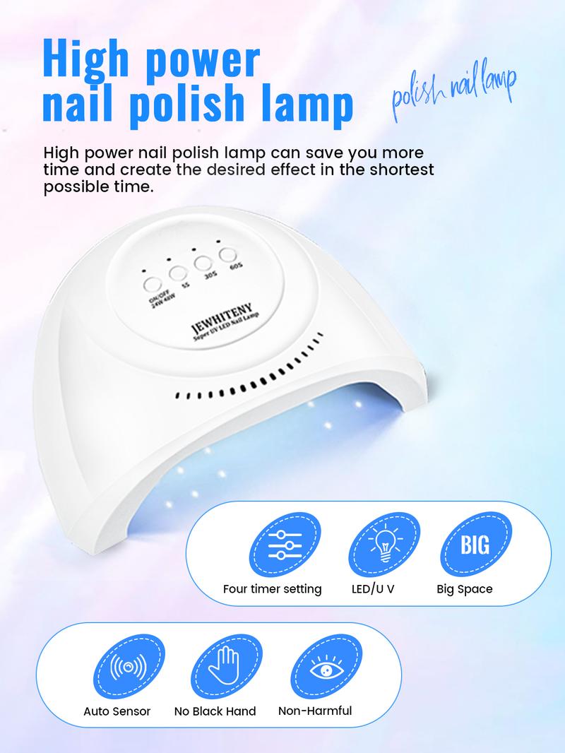 Jewhiteny UV LED Nail Lamp for Gel Nail Polish - Home Manicure Making Tools with Auto Sensor & 4 Timers, Ideal for Salons and Cutics