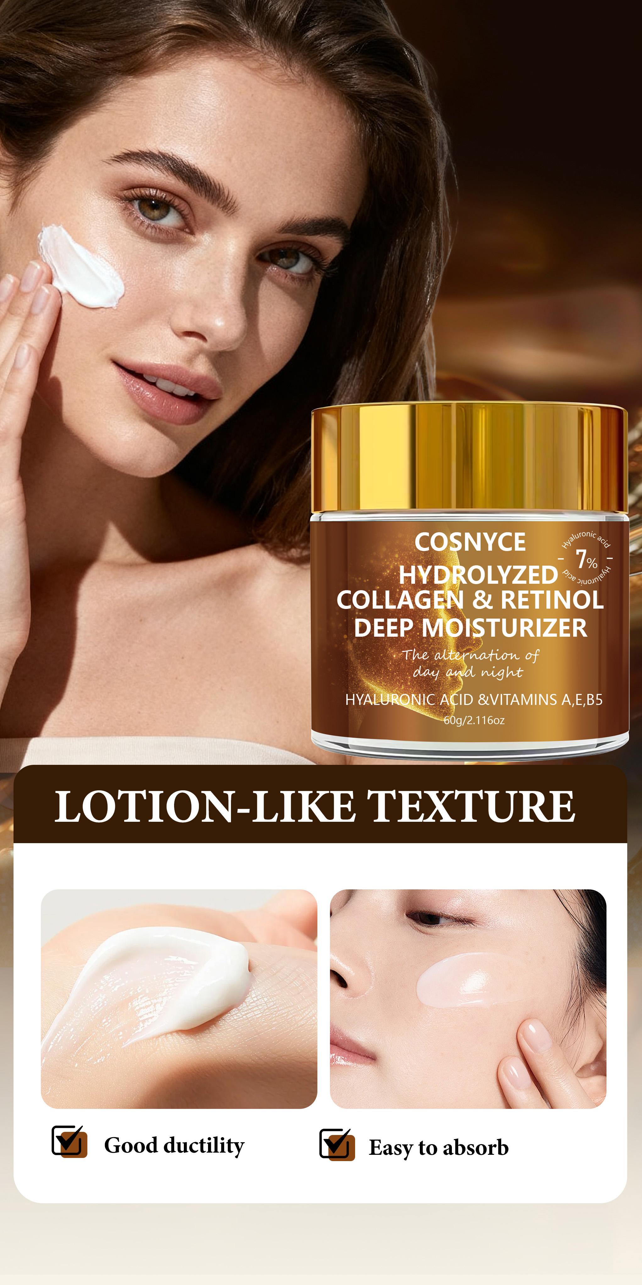 Cosnyce Retinol Deep Hydrating Cream, Retinol & Vitamin E Skincare, Moisturizing Face Lotion for Dry Skin, Daily Use