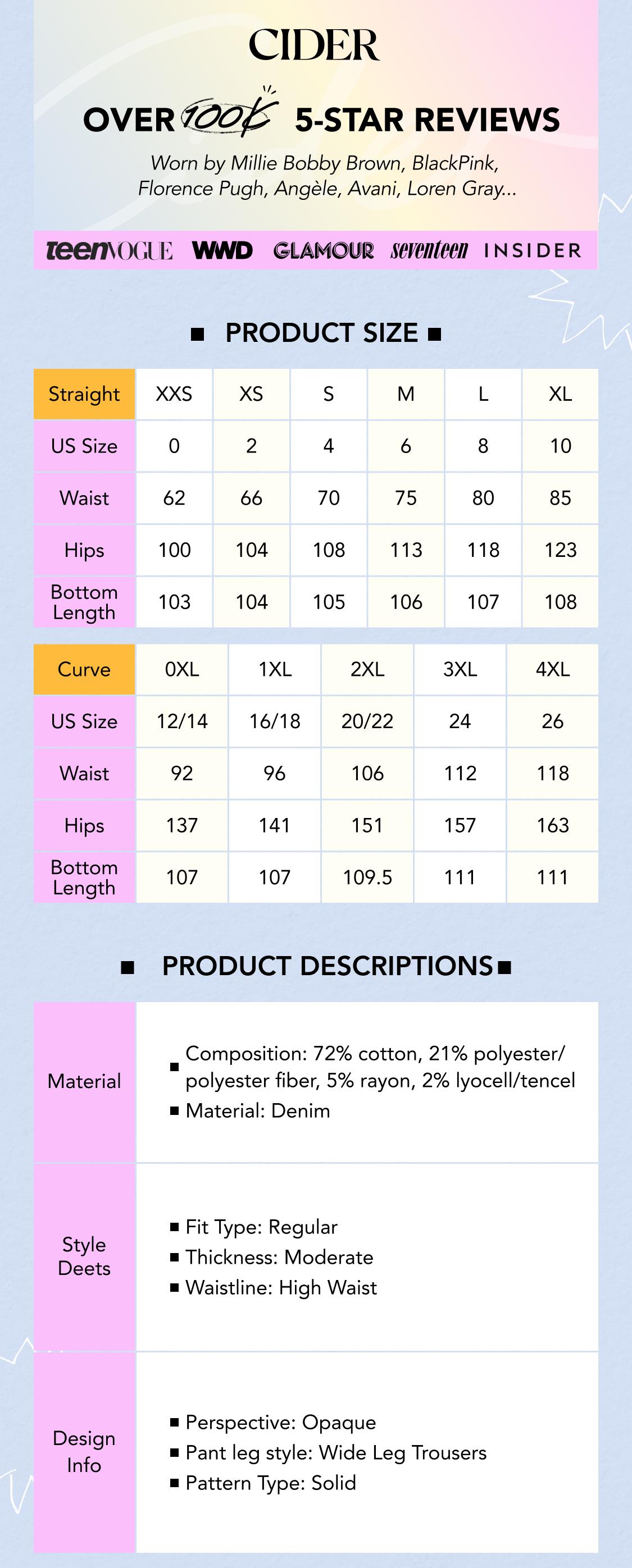 Cider [4 colors, size 0-26] Denim Pleated Wide Leg Jeans