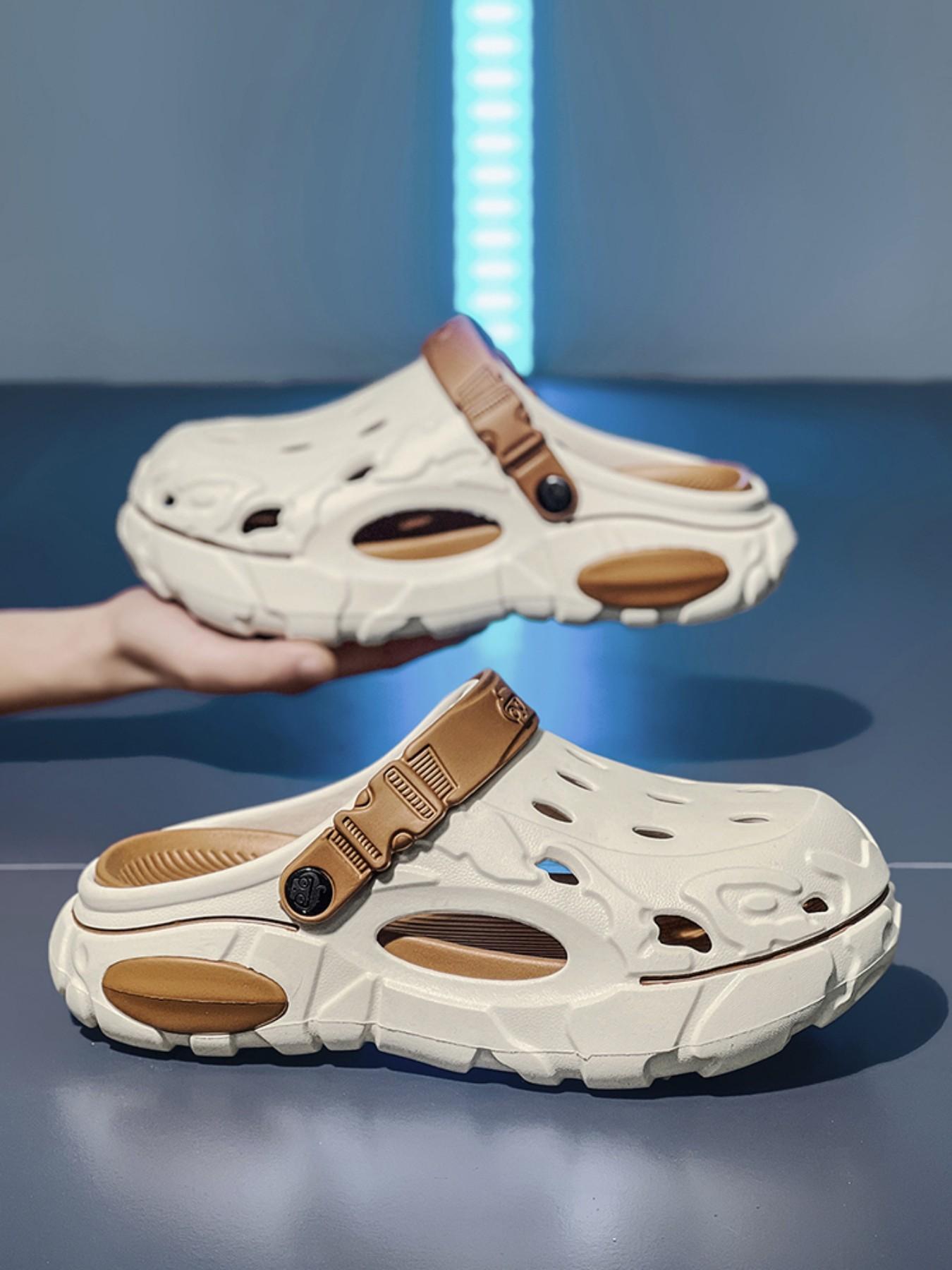 Men's Beach Sandals, Outdoor Lightweight Beach Slippers, Eva Slip-On Shoes, Summer Fashion Outdoor Walking Shoes, Large Size Men's Footwear, Comfortable and Stylish