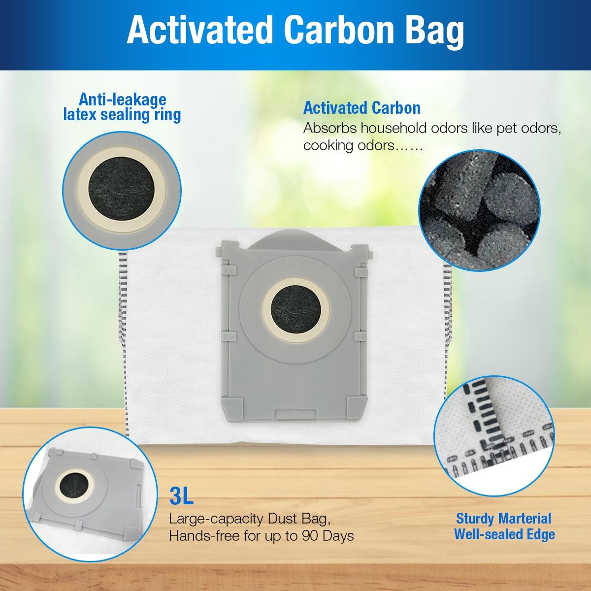 18 Pieces Accessories Replacement Parts for Ecovacs Deebot T50 Max/T50 Pro/T50 Omni/T50 Pro Omni, 1 Main Brush, 4 Filters, 4 Wipes, 4 Side Brushes, 4 Dust Bags, 1 Cleaning Brush