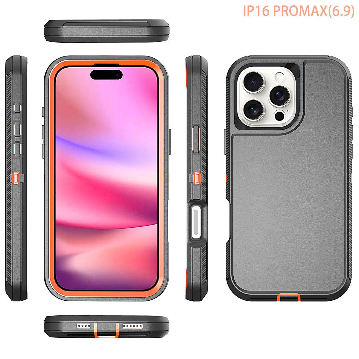 Essential phone case for outdoor workers, suitable for iPhone 16 Pro Max with back clip, iPhone 15 Plus protective case, 14 Max with rotating clip, 13 Pro waist-hanging phone case