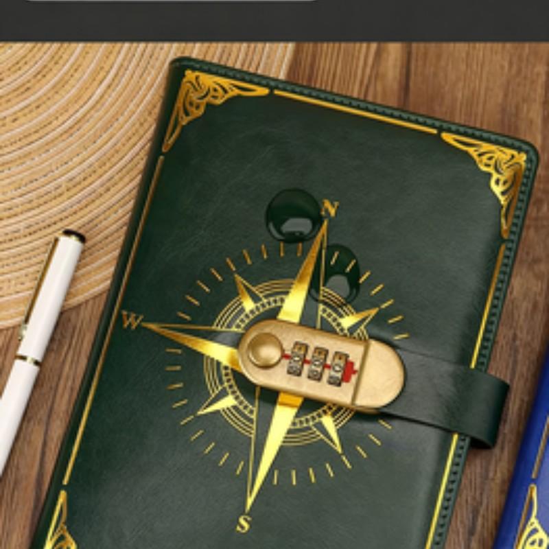 A5 Vintage Lockable Password Notebook, Minimalist Student Creative Journal, Adjustable Password, Privacy Protection, Retro Design