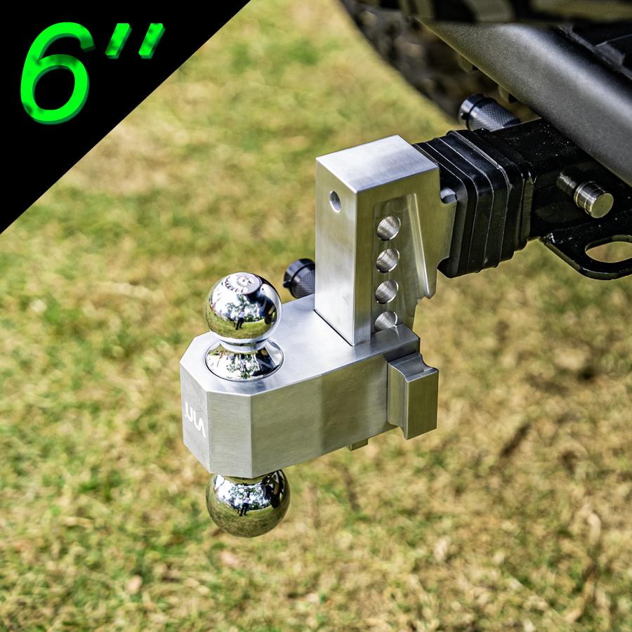 VNN Adjustable Trailer Hitch (6-10) Inch Drop Hitch 2.5 Inch Receiver(key point) Interchangeable 3 Solid Ball Mount 1-7/8", 2", 2-5/16"(18,500 LBS GTW), Heavy Duty Aluminum with Pads and Locking Sets, Silver Visit the VNN Store