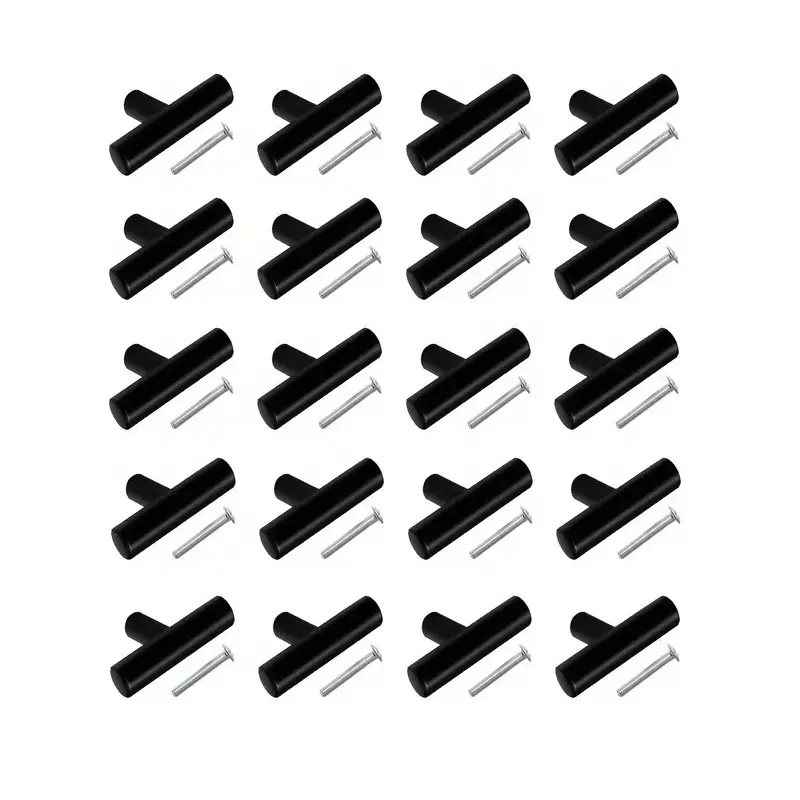 20PACK  Modern Rectangular Cabinet Knobs and Pulls Set, 50mm Single Hole Door Hardware Handles with Screws, Durable Metal Finish, Easy Installation