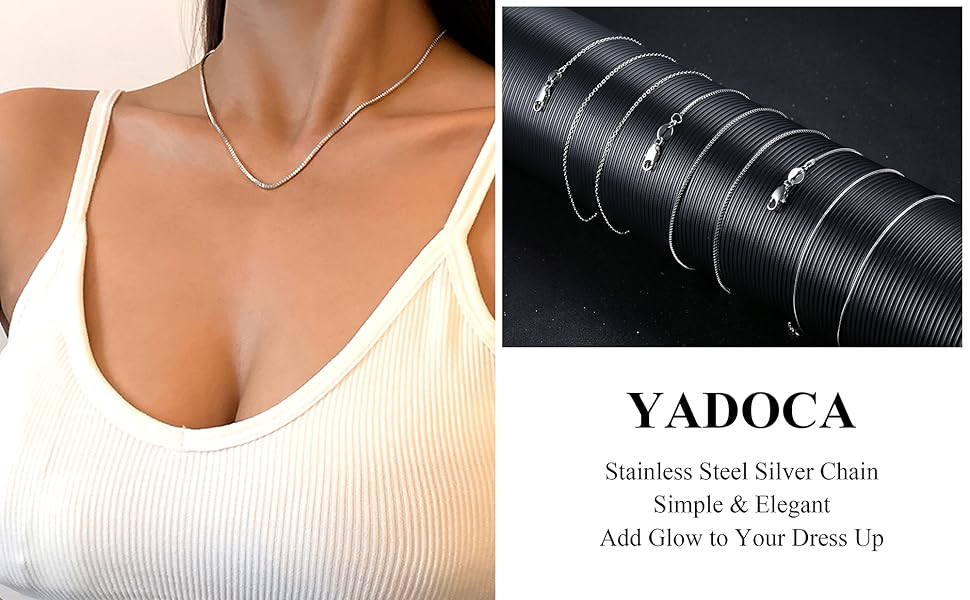 3pcs Stainless Steel Necklace Chain for Women Men, 1mm Thin Dainty Silver Color Chain, Sturdy Long Lobster Clasp, All Seasons Jewelry