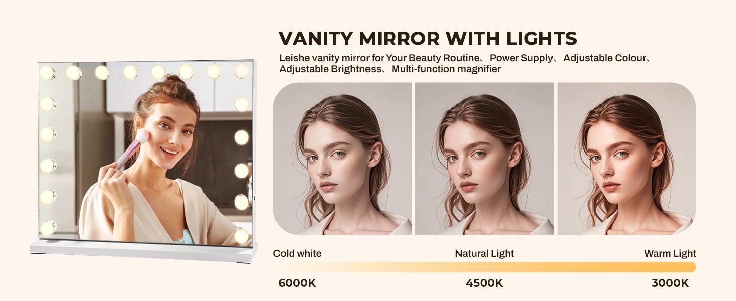Makeup Mirror with Dimmable Bulbs with 10xMagnifier,portable makeup,3Color Lighting Modes,Detachable,Luxury Home LED Gift Decorations for College Dormitory Fixtures, Locker Rooms and Bedrooms,Perfect Gift for Girlfriends, Moms,hollywood makeup mirror