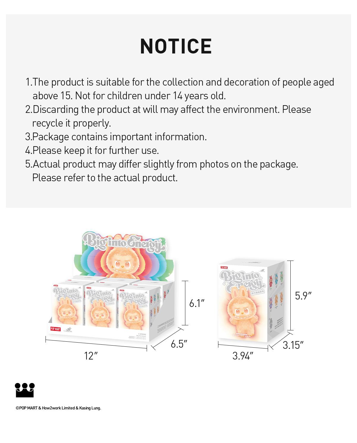 POP MART THE MONSTERS Big into Energy Series-Vinyl Plush Pendant Blind Box, Labubu Collectible Toys-1.0