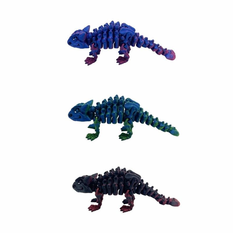 3D Printed Dinosaur World Set with Movable Ankylosaurus, Perfect for Home Decor, Office Desk Ornament, Holiday Party Decoration Dinosaur Figurine