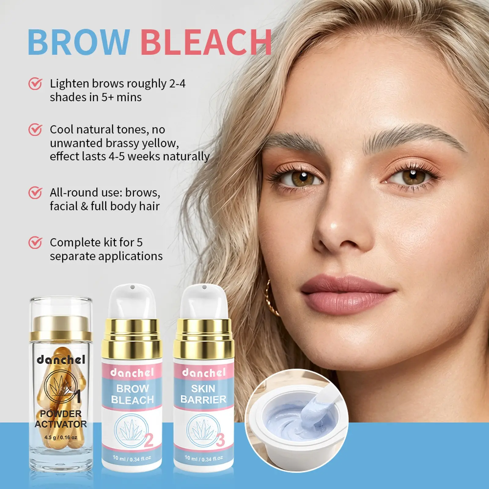 Brow Bleaching Balm, Brow Treatment, Quick Brow Lightening, Natural Look, Long-Lasting, Easy Application, Perfect for Home Use, DIY Brow Care