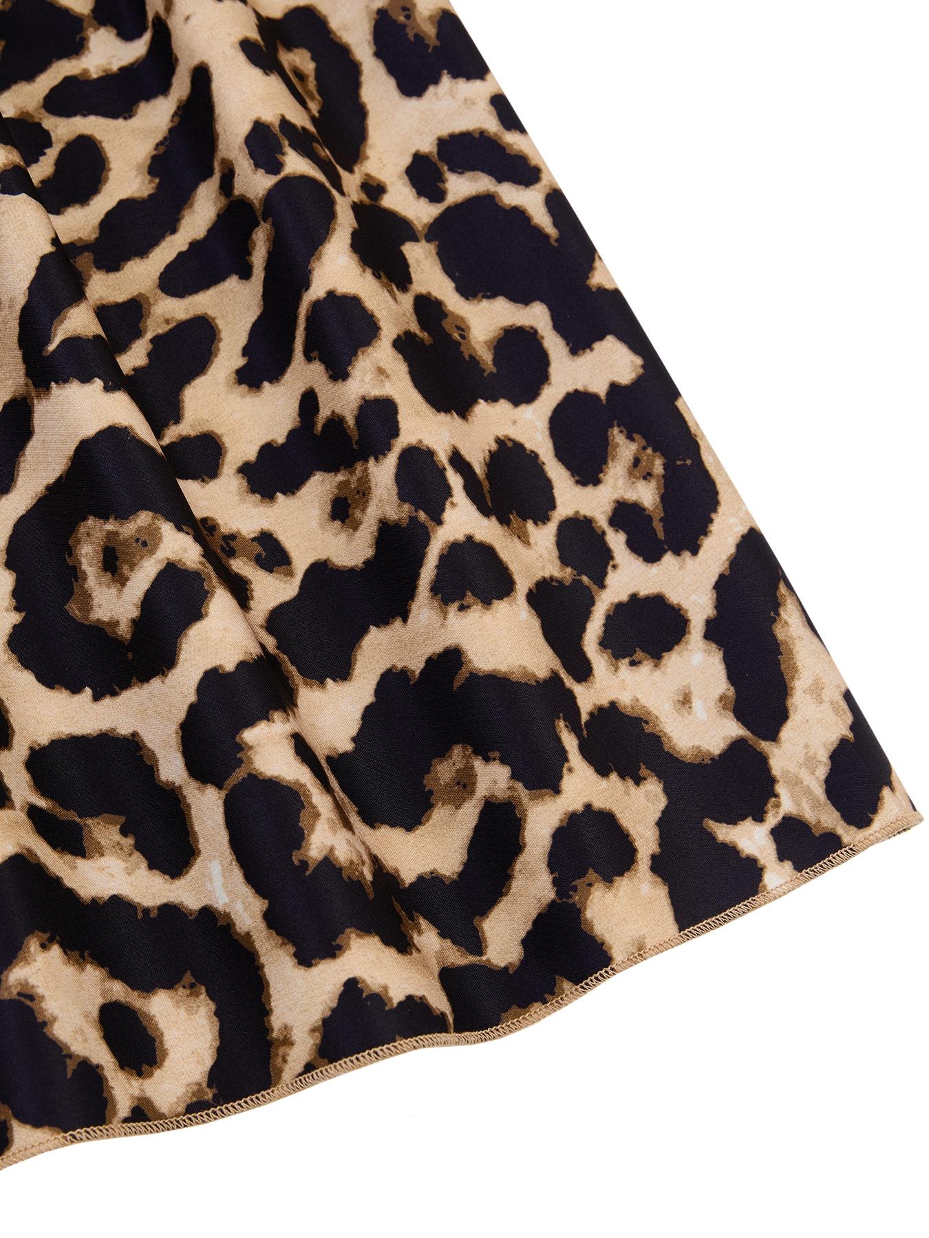 Plus Size Christmas Women's Clothing Elegant Leopard Print High Waist Long Skirt, Plus Size Women's Fall Fashion, Fitted Woven Fabric, Modest Style, Womenswear, Bottom