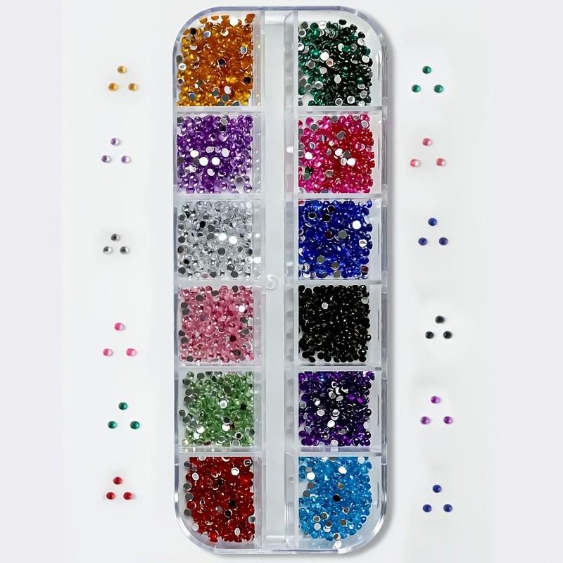 Colorful Y2K Aesthetic Nail Art Rhinestones, DIY Resin Flat Glitter Decorations, Synthetic Gemstone Nail Accessories, Face & Art Decoration