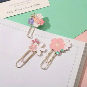 3 Piece Floral Metal Bookmark Clip Set, Paperclip Book Organizer, Decorative Iron Page Marker, Various Floral Designs, Birthday Gift, Back-To-School Gift
