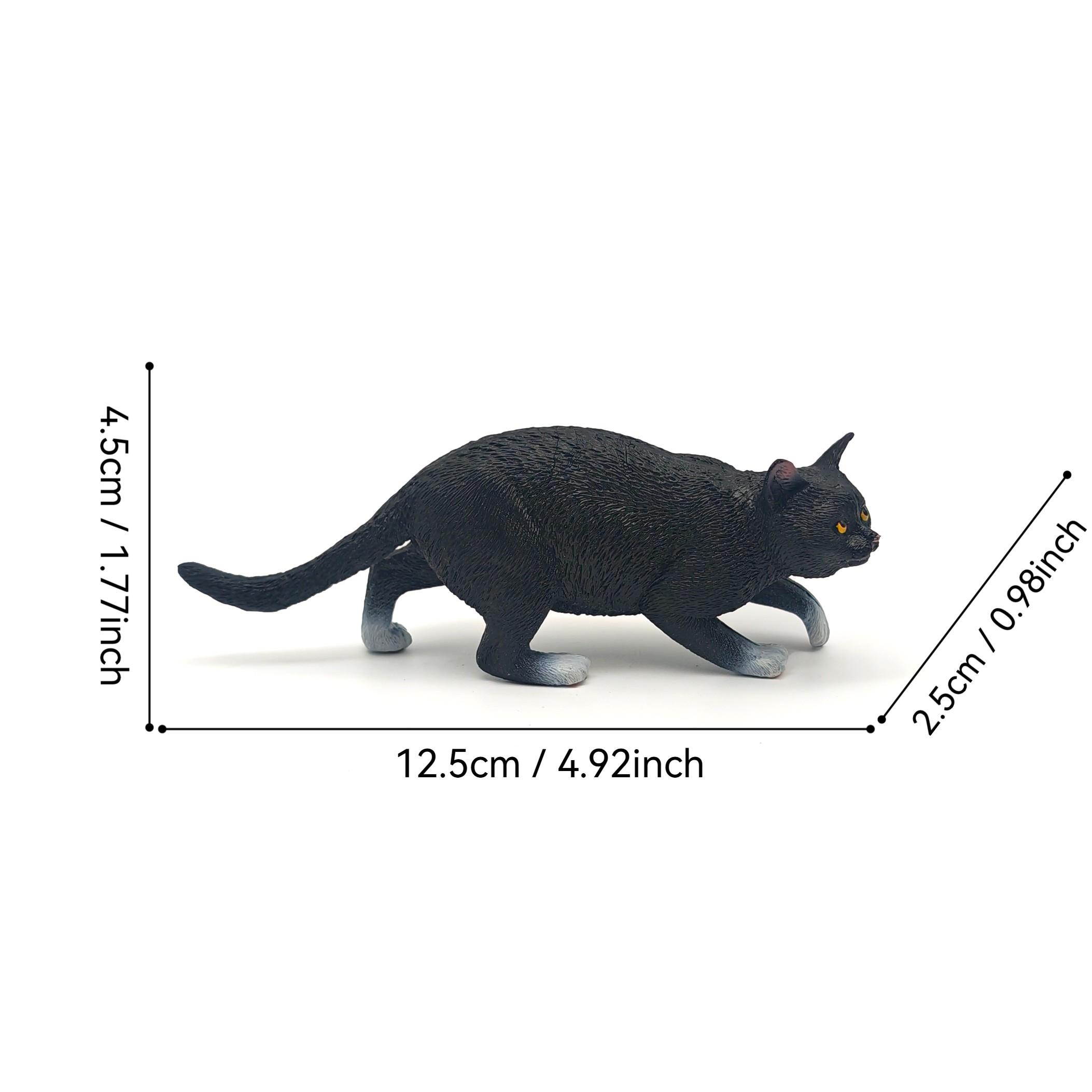 Unique Cat Figurine, Solid Plastic Wildlife Model, Perfect Home Office Desk Decoration, No Power Needed, Detailed Texture Design