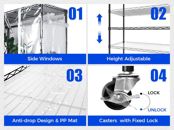 Barrina Greenhouse with Grow Light for Indoor Plant, 6-Tier Plant Shelf with 5Pcs 2FT 30W Full Spectrum Plant Lights, 3 Adjustable Spectrum and Timer, 29x14x71IN Barrina Greenhouse with Grow Light for Indoor Plant, 6-Tier Plant Shelf with 5Pcs 2FT 30W Full Spectrum Plant Lights, 3 Adjustable Spectrum and Timer, 29x14x71IN