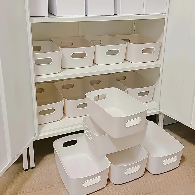 Wide Stackable Storage Box Universal Storage Basket for Wardrobe, Kitchen, and Desktop