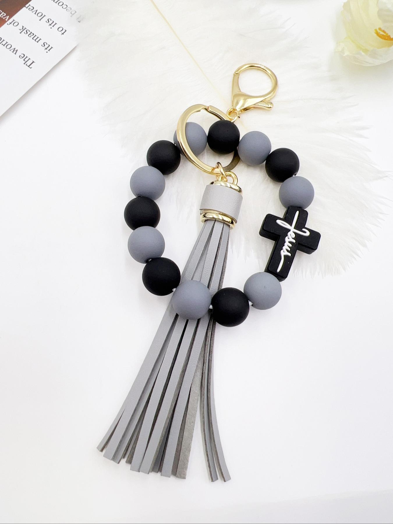 1 Piece Leopard Pattern Tassel Decor Beaded Keychain, Trendy Cute Jewelry for Women & Men, Fashion Accessories, Perfect Gift for Friends 1 Piece Leopard Pattern Tassel Decor Beaded Keychain, Trendy Cute Jewelry for Women & Men, Fashion Accessories, Perfect Gift for Friends