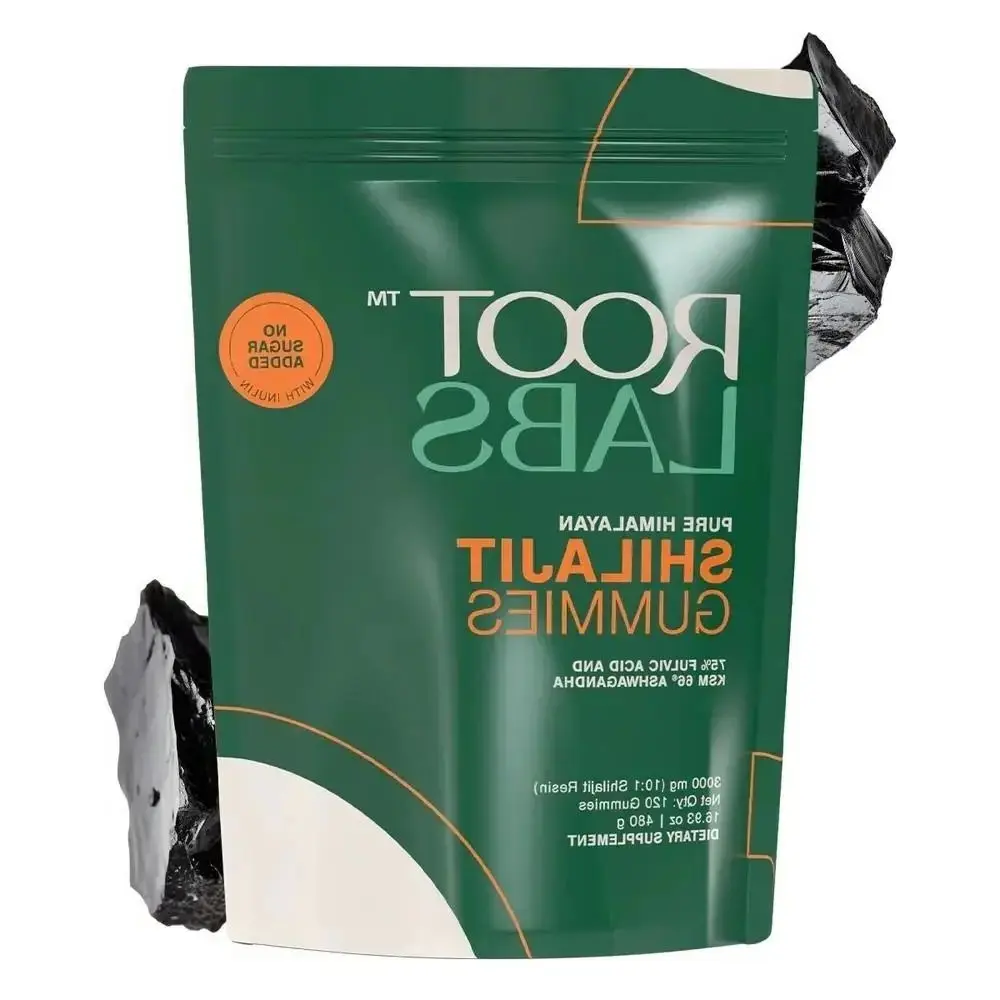 Root Labs Pure Himalayan Shilajit Gummies with KSM-66 Ashwagandha – 120 Gummies