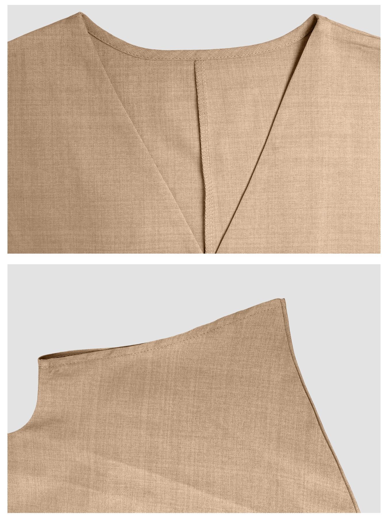 1 piece Women's Solid Color V-neck Short-sleeved Blouse Shirt Top, suitable for commuting, stylish and elegant.