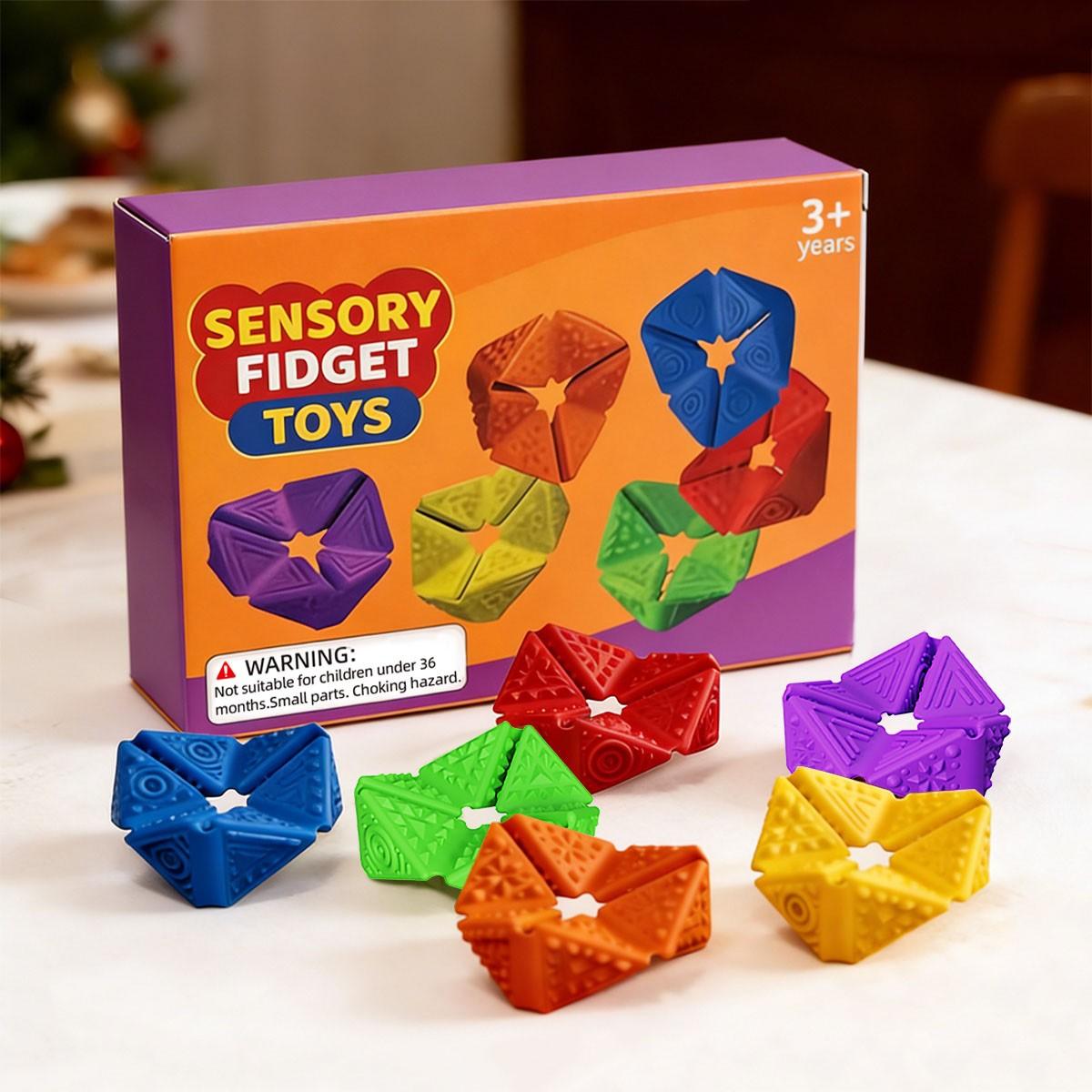 Sensory Fidget Toys for Kids and Adults, Textured Flip Cube, Stress Relief for Teens with Anxiety, Adhd, Autism, Classroom, Office Use