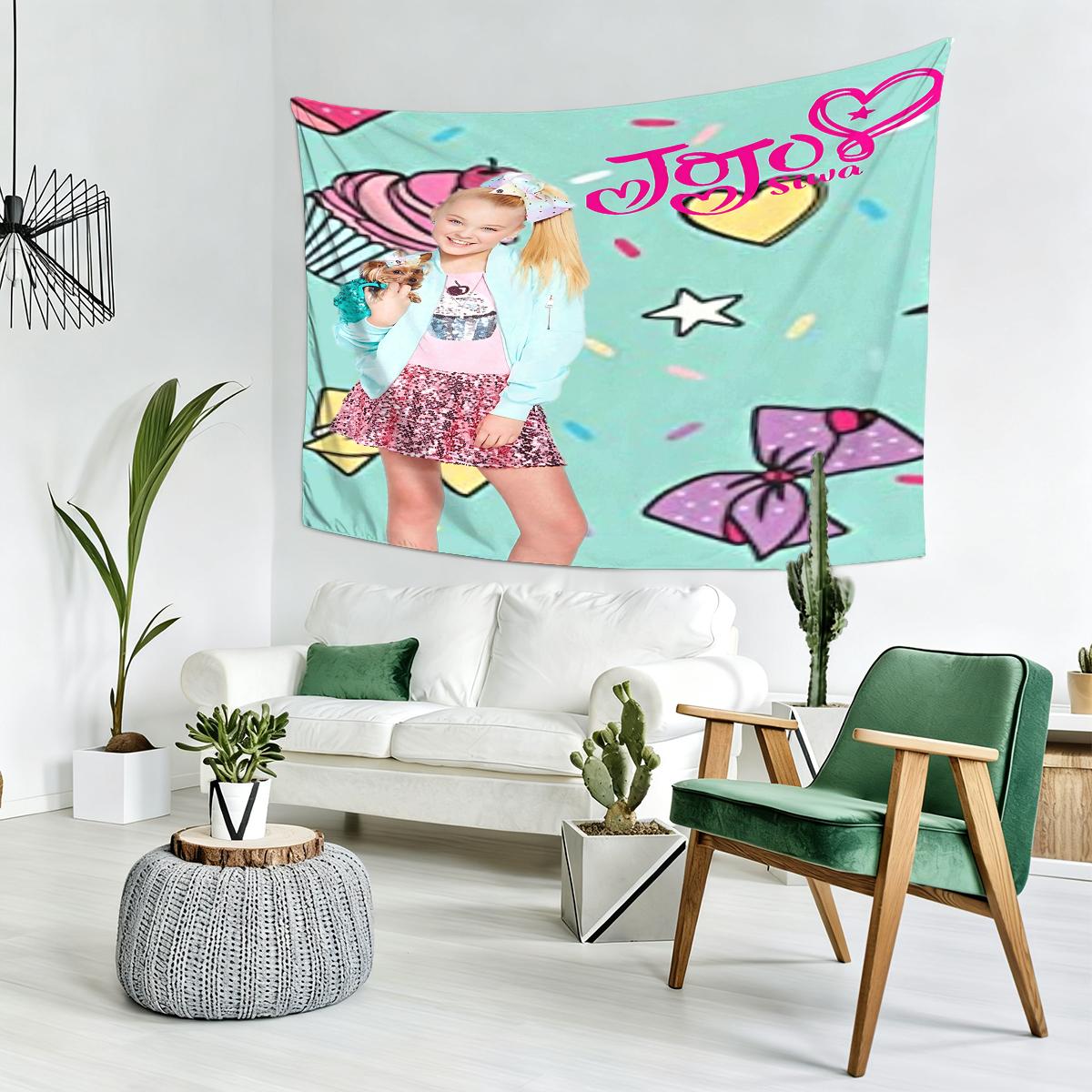 JoJo Siwa design  Tapestry, Exquisite Patterns, Soft Fabrics, Perfect for Sofa or Bed Decoration, Comfortable Home Decoration, Bohemian Home Decoration