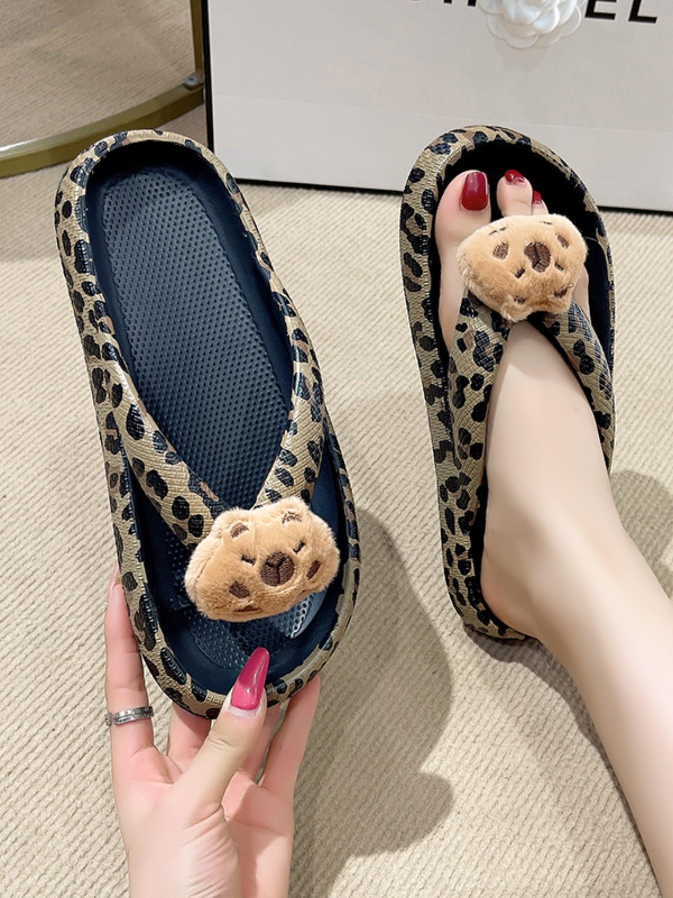 New Summer 3D Capybara Doll Soft Comfortable Women's Sandals, Indoor Simple Design, Outdoor Streetwear Versatile Ladies' Flip Flops
