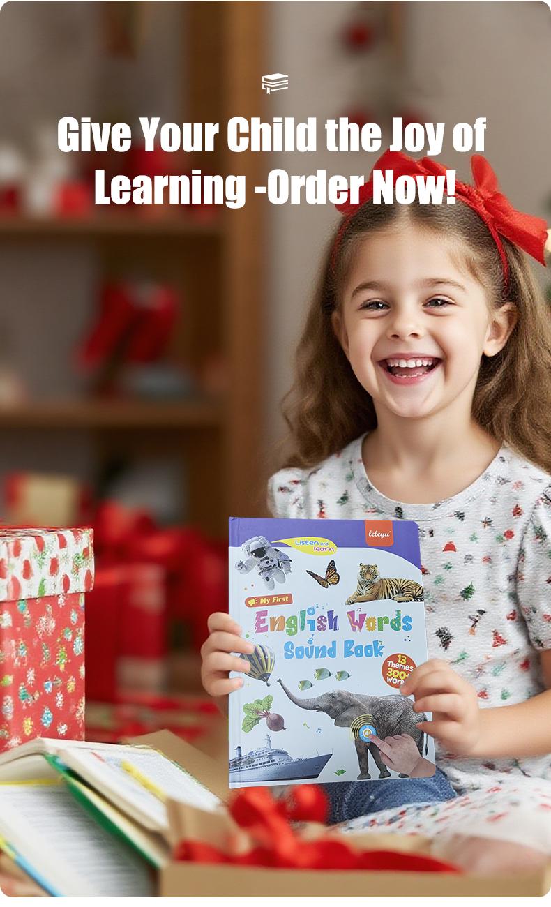 The 2026 new edition of "My First English Word Pronunciation Book" contains over 470 words and 21 themes. It is an interactive toy suitable for children aged 1 to 9, an ideal gift for schools and education, with piano keys and sound effects. Book.