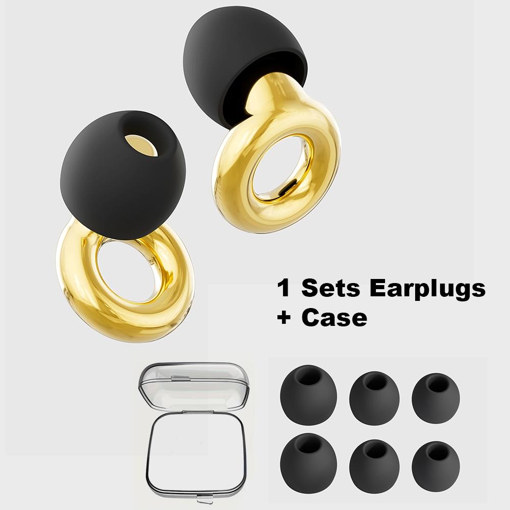 Super Comfortable Reusable Waterproof Earplugs Set, XS/s/m/l Sizes with Storage Case, Flexible Fit Design, Silicone + Abs Material, Ideal for Sleep & Travel