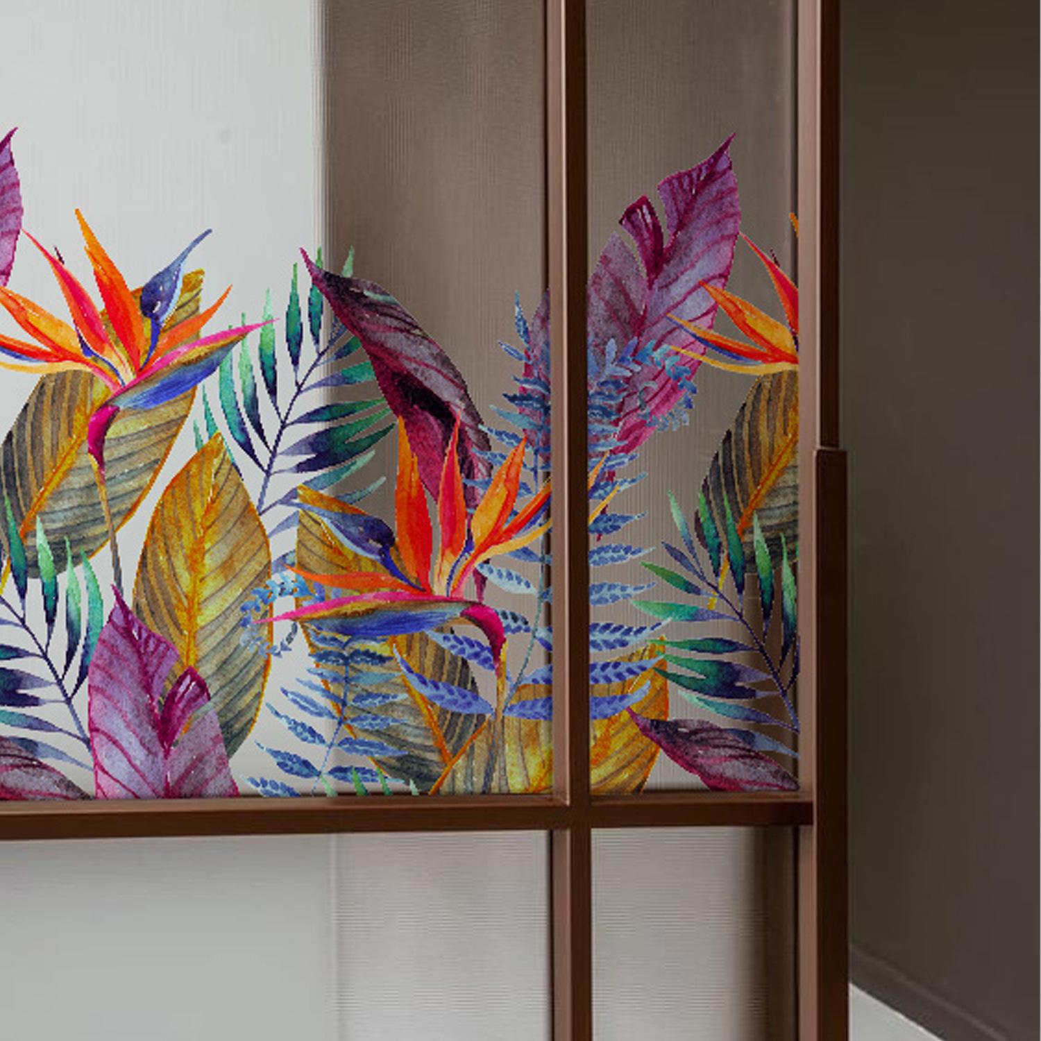 Floral Static Glass Sticker Roll, Removable French Style Glass Film, Room Renovation Decor, Balcony Decoration, No Glue Required