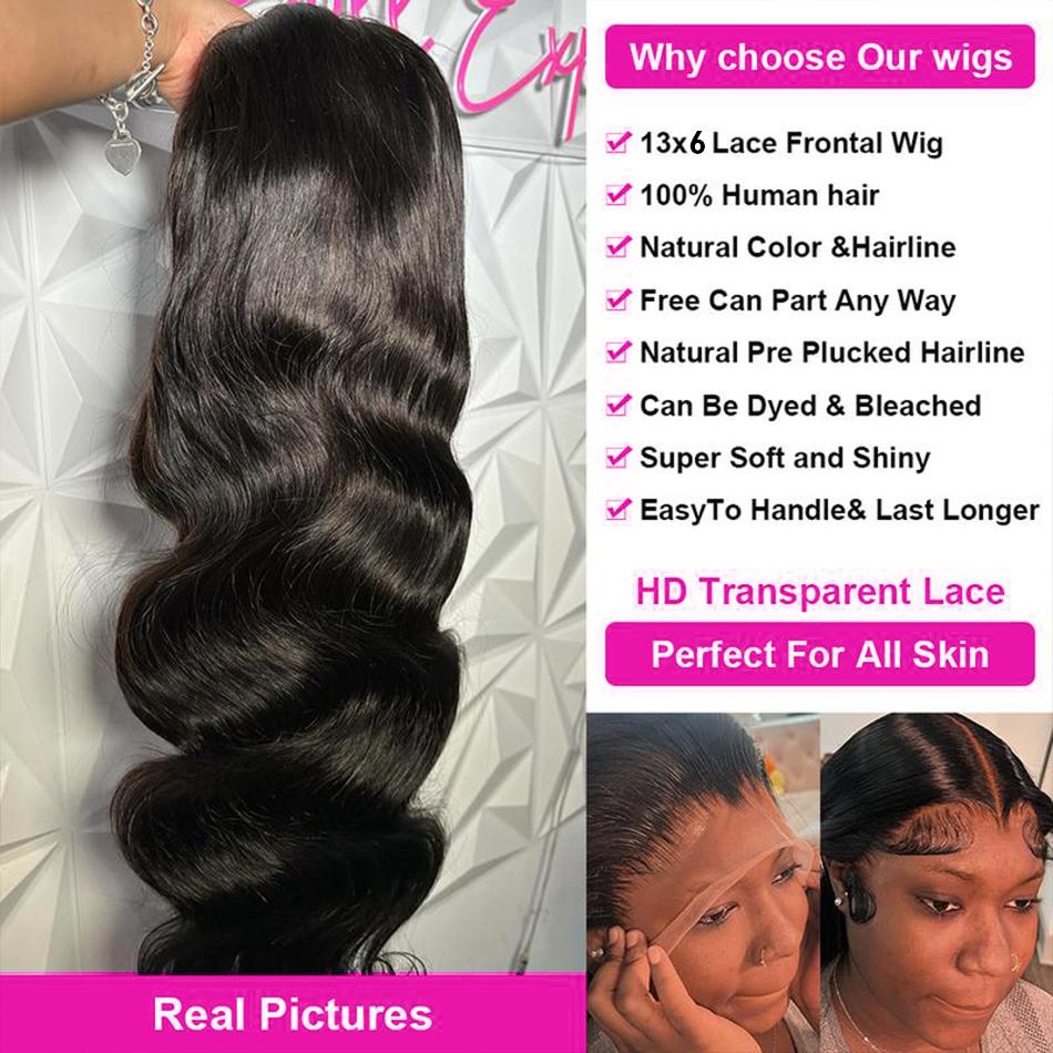 [30Inch for Only $89] Yilike 13x6 Lace Front Wigs Human Hair Wig 180% Density Body Wave Lace Front Wigs Human Hair Pre Plucked 13x6 HD Lace Frontal Wigs Human Hair for Black Women Glueless Wigs HD Transparent Lace Frontal Wigs Human Hair with Baby Hair