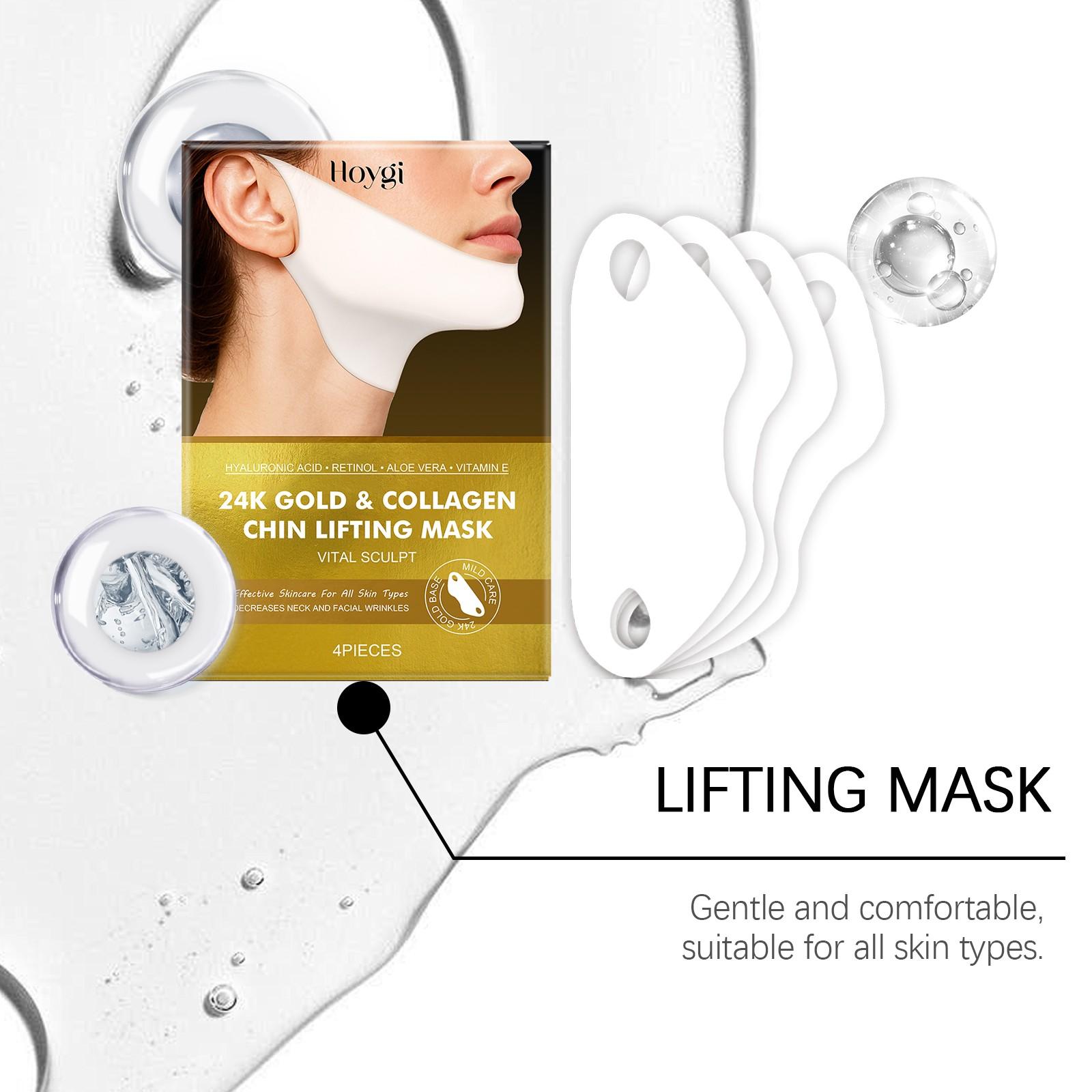 Collagen Retinol Neck & Chin Mask, 4 Counts/box Nourishing Neck & Chin Lifting Masks, Hydrating Skin Care Product for Women & Girls, Body Care, Neck Mask Firming Products