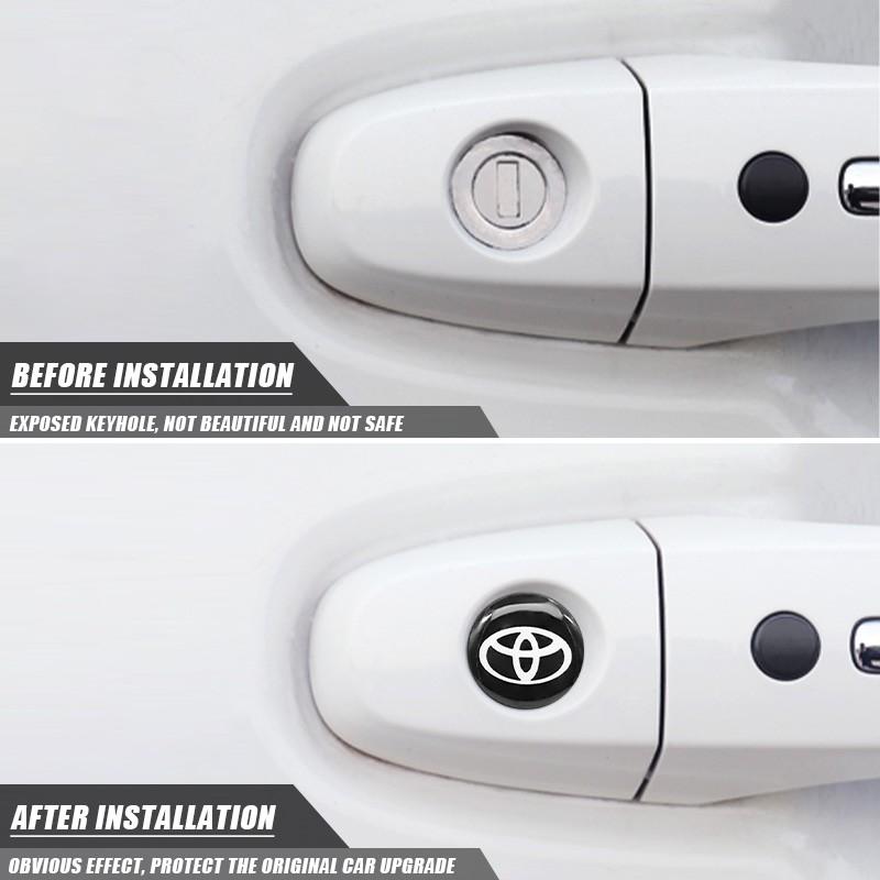 Car Door Lock Dustproof and Anti-Jamming Protective Durable Decorative Keyhole Sticker for Toyota Corolla C-hr Rav4 86 Avensis T25 Auris Land Cruiser Yaris Hilux Prius Camry