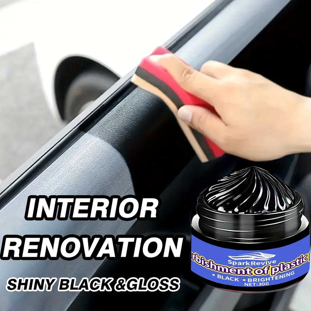 Car Plastic Repair Paste Dashboard Refurbishment Scratch Fix Interior Restoration Kit, Tire Polishing Brightener Long-Lasting Shine Auto Care Maintenance Set