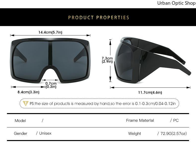 Oversized Wrap Around Sunglasses, Y2K Rave Party Eyewear