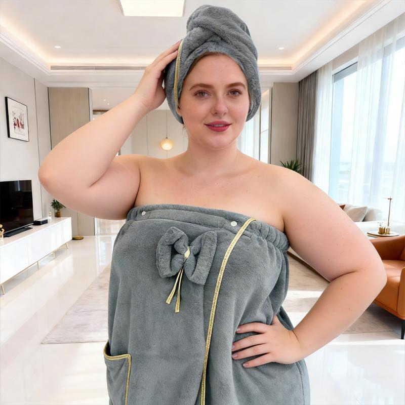 Set of 2 Includes a Large Adjustable Bath Skirt with in Sizes XXL-XXXXL (81*210Cm) And a Triangular Hair Drying Cap. Multicolored,Thickened Enlarged, Suitable for Home Use, Travel, Steam Rooms, Spas