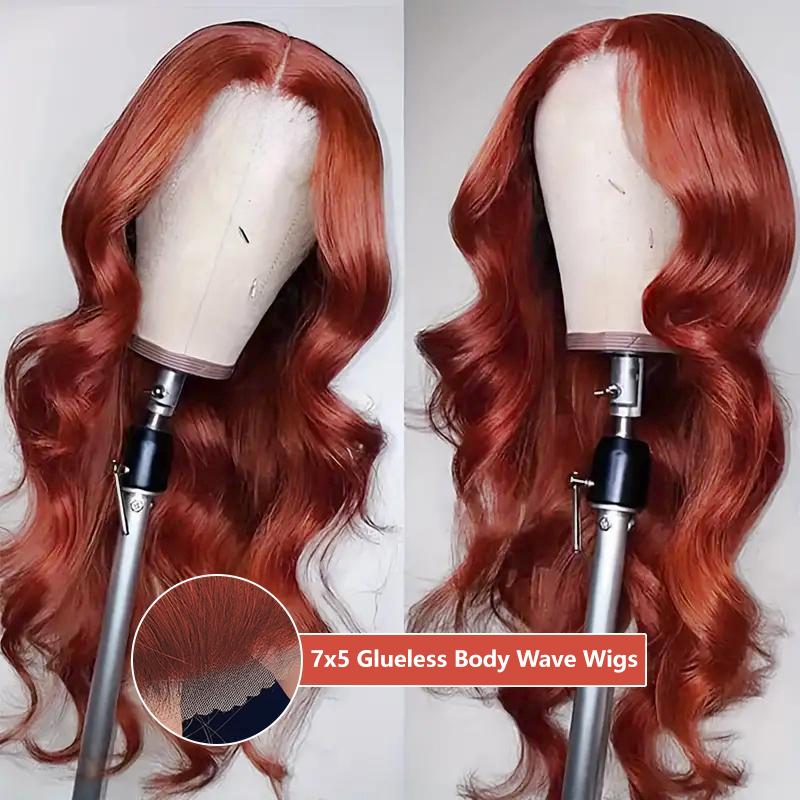 Bling Hair Reddish Brown Color Wigs Human Hair 13x4 Body Wave Lace Frontal Wig 180% Density Transparent Lace Front Wigs For Women