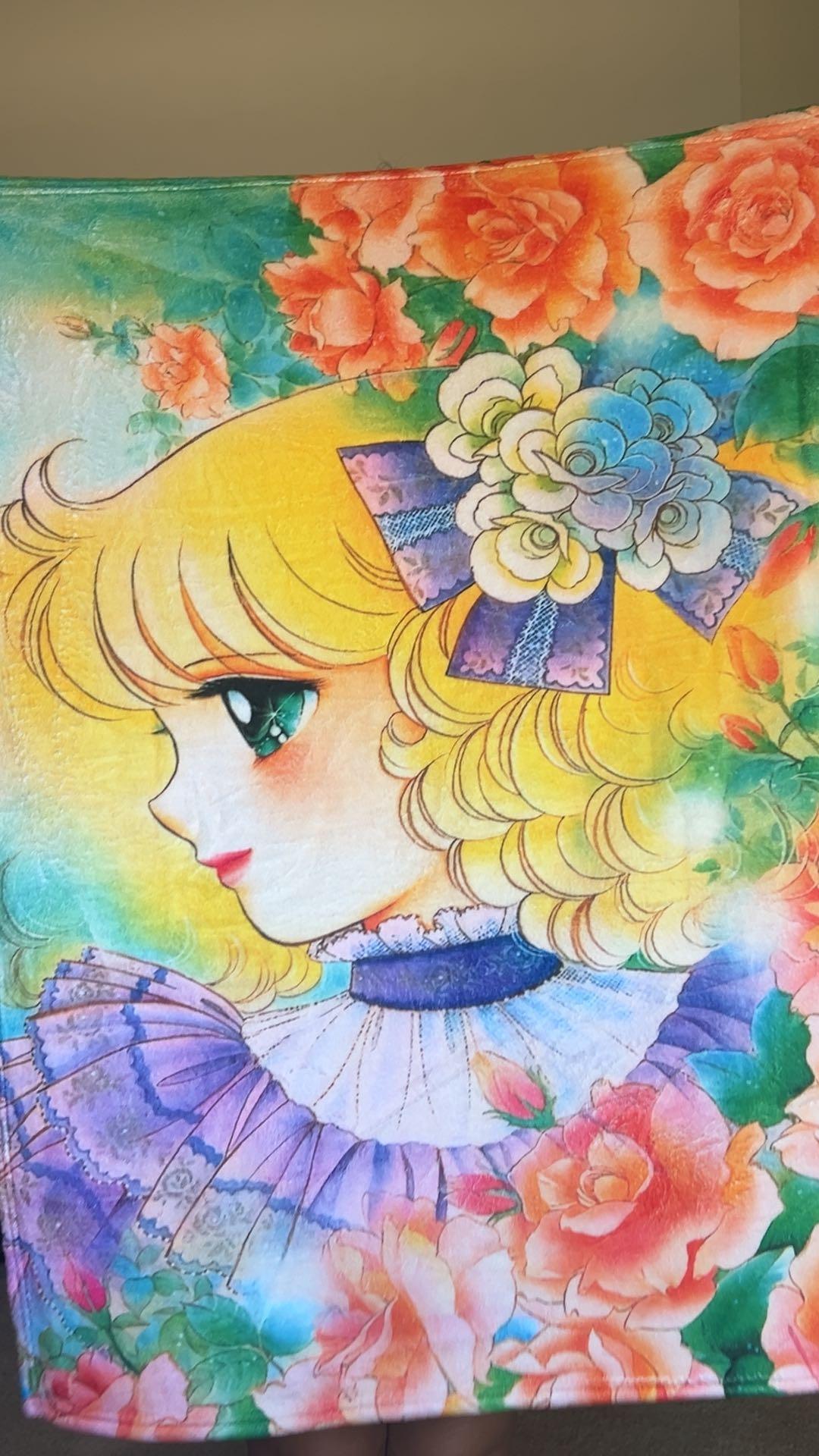 2025 New Style Candy Candy Girl Cartoon Anime Soft Plush Blanket,Flannel Throw Blanket Polyester Blanket for Living Room Bedroom Sofa Kid Gift