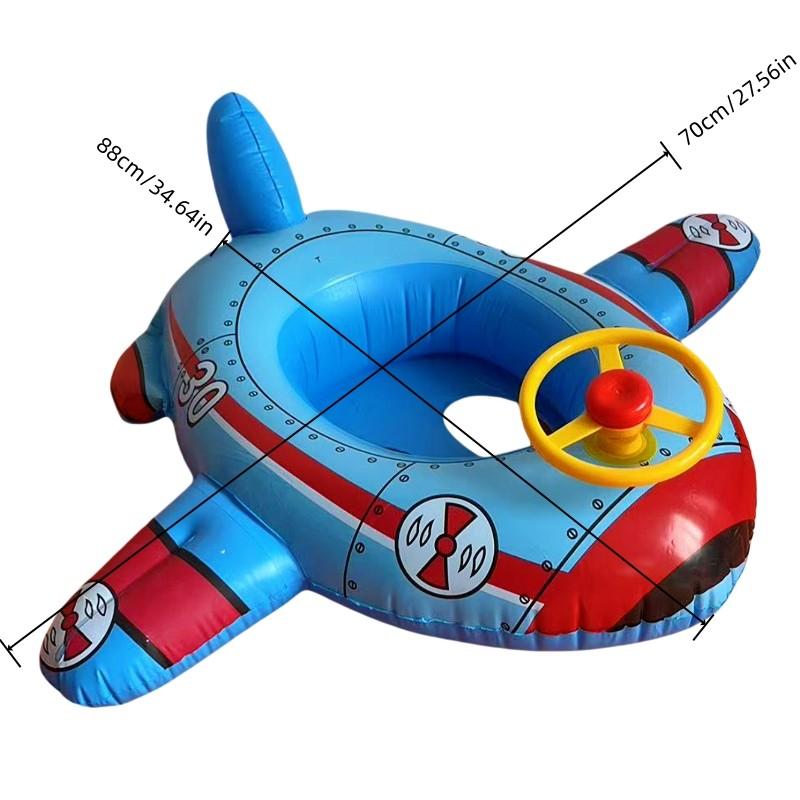 Airplane Shaped Inflatable Pool Floaters, Dynamic Flight Appearance, Interactive Steering Wheel Design, Thickened PVC, Fun Summer Water Play