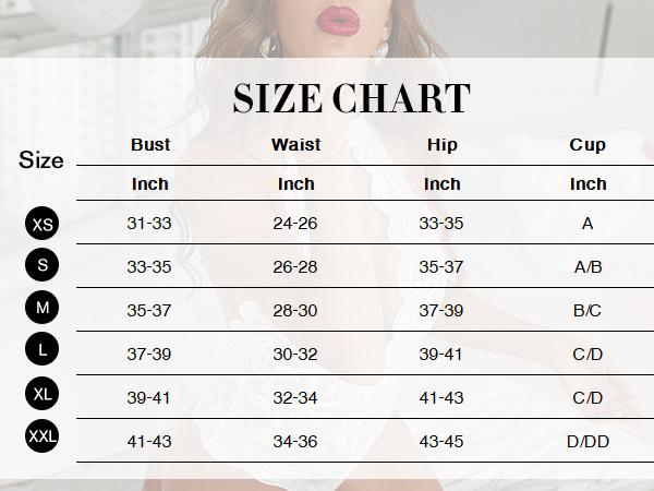 Avidlove Women's Snap Crotch Lingerie Hot Lace Bodysuit Deep V One Piece Elegant Nightgown XS-XXL Adjustable Straps & Snap Closure