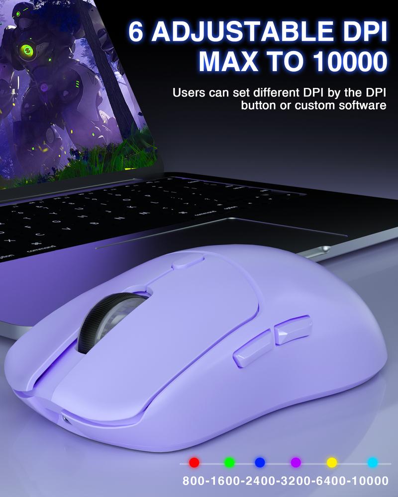 AULA SC580X Wireless Gaming Mouse, Tri-Mode 2.4G/BT5.0/USB-C, 10000 DPI Rechargeable Wireless Mouse with 6 Programmable Buttons, Ergonomic Computer Mouse for Laptop/PC/Mac/Tablet, Lightweight High Polling Rate Mouse TikTokShopfalldealsforyou AULA SC580X Wireless Gaming Mouse, Tri-Mode 2.4G/BT5.0/USB-C, 10000 DPI Rechargeable Wireless Mouse with 6 Programmable Buttons, Ergonomic Computer Mouse for Laptop/PC/Mac/Tablet, Lightweight High Polling Rate Mouse TikTokShopfalldealsforyou